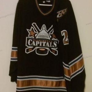 Herren Washington Capitals #2 Ken Klee Game Worn Reebok Trikots – Schwarz