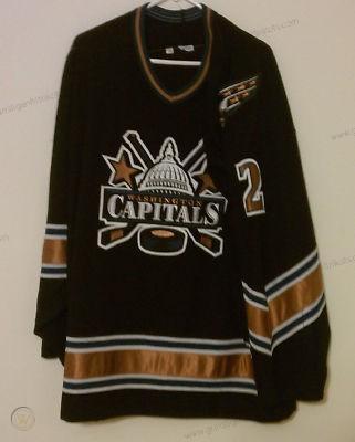 Herren Washington Capitals #2 Ken Klee Game Worn Reebok Trikots – Schwarz