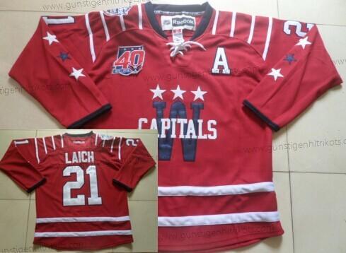 Herren Washington Capitals #21 Brooks Laich 2015 Winter Klassisch 40Th Trikots – Rot