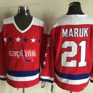 Herren Washington Capitals #21 Dennis Maruk 1987-88 CCM Vintage Trikots – Rot