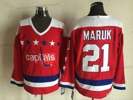 Herren Washington Capitals #21 Dennis Maruk 1987-88 CCM Vintage Trikots – Rot