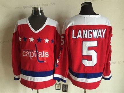 Herren Washington Capitals #5 Rod Langway 1987-88 CCM Vintage Trikots – Rot