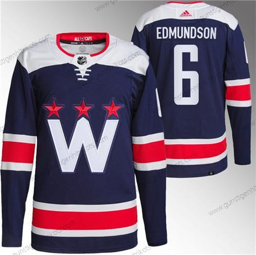 Herren Washington Capitals #6 Joel Edmundson Strickerei Trikots – Marineblau