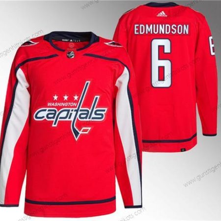 Herren Washington Capitals #6 Joel Edmundson Strickerei Trikots – Rot