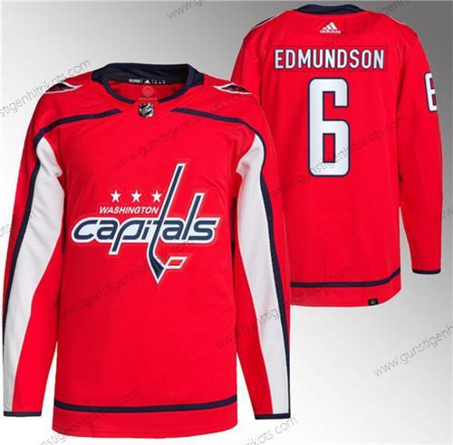 Herren Washington Capitals #6 Joel Edmundson Strickerei Trikots – Rot