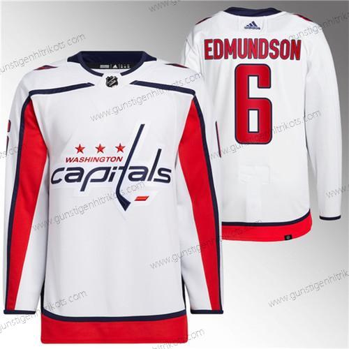 Herren Washington Capitals #6 Joel Edmundson Strickerei Trikots – Weiß