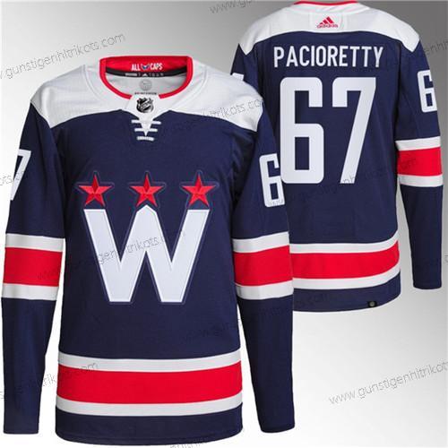 Herren Washington Capitals #67 Max Pacioretty Strickerei Trikots – Marineblau