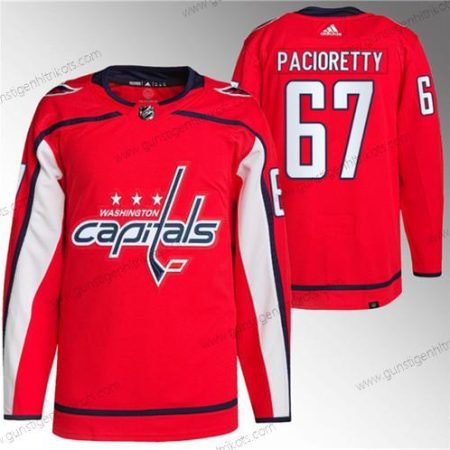 Herren Washington Capitals #67 Max Pacioretty Strickerei Trikots – Rot