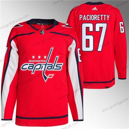 Herren Washington Capitals #67 Max Pacioretty Strickerei Trikots – Rot