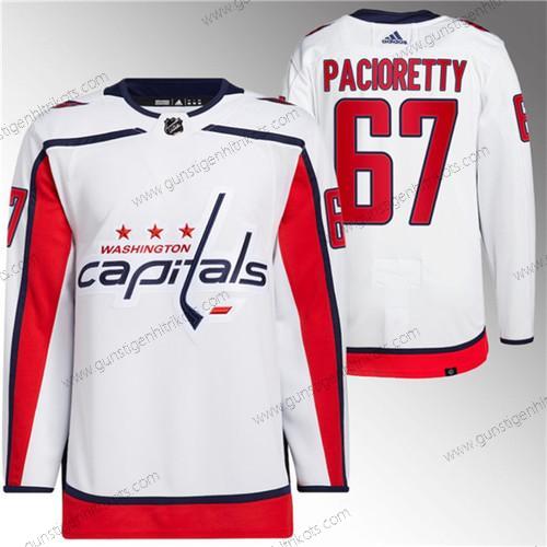 Herren Washington Capitals #67 Max Pacioretty Strickerei Trikots – Weiß