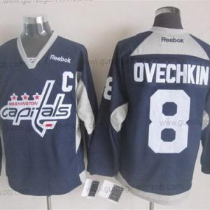 Herren Washington Capitals #8 Alex Ovechkin 2014 Training Trikots – Marineblau Blau