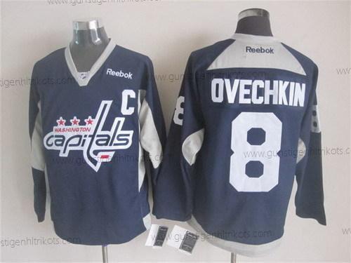 Herren Washington Capitals #8 Alex Ovechkin 2014 Training Trikots – Marineblau Blau