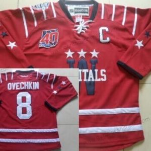 Herren Washington Capitals #8 Alex Ovechkin 2015 Winter Klassisch 40Th Trikots – Rot