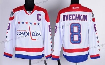 Herren Washington Capitals #8 Alex Ovechkin Ausweichtrikot Trikots – Weiß