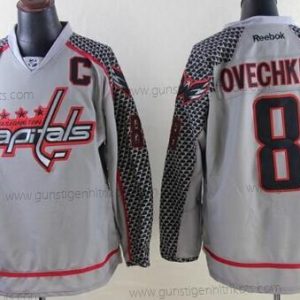 Herren Washington Capitals #8 Alex Ovechkin Charcoal Trikots – Grau