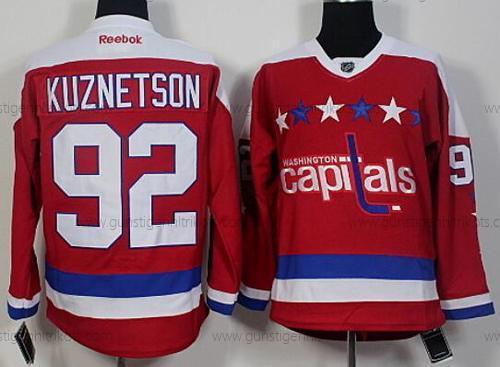 Herren Washington Capitals #92 Evgeny Kuznetsov ersatzweise Reebok Premier Trikots – Rot