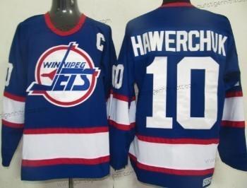 Herren Winnipeg Jets #10 Dale Hawerchuk Retro CCM Trikots – Marineblau Blau