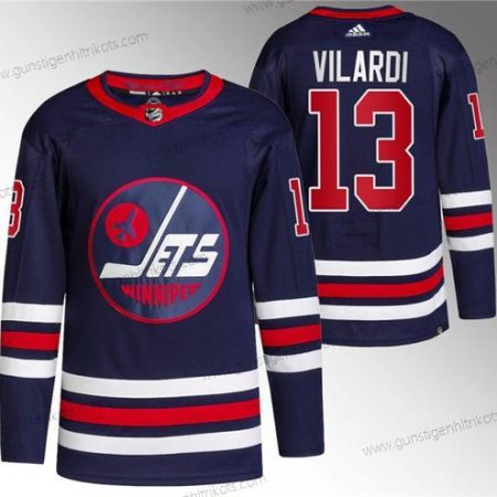 Herren Winnipeg Jets #13 Gabriel Vilardi 2021-22 Strickerei Trikots – Marineblau