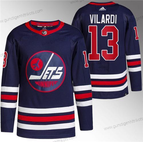 Herren Winnipeg Jets #13 Gabriel Vilardi 2021-22 Strickerei Trikots – Marineblau