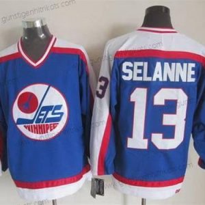 Herren Winnipeg Jets #13 Teemu Selanne 1979-80 CCM Vintage Trikots – Blau