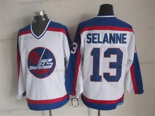 Herren Winnipeg Jets #13 Teemu Selanne 1979-80 CCM Vintage Trikots – Weiß