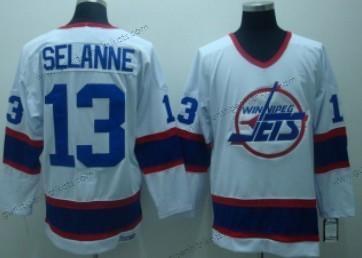 Herren Winnipeg Jets #13 Teemu Selanne Retro CCM Trikots – Weiß