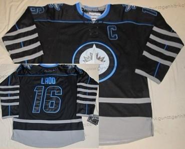 Herren Winnipeg Jets #16 Andrew Ladd Ice Trikots – Schwarz