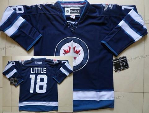 Herren Winnipeg Jets #18 Bryan Little Trikots – Marineblau Blau