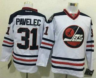 Herren Winnipeg Jets #31 Ondrej Pavelec 2017 Winter Klassisch Strickerei NHL Reebok Hockey Trikots – Weiß