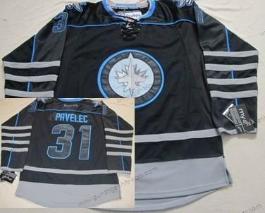 Herren Winnipeg Jets #31 Ondrej Pavelec Ice Trikots – Schwarz