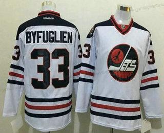 Herren Winnipeg Jets #33 Dustin Byfuglien 2017 Winter Klassisch Strickerei NHL Reebok Hockey Trikots – Weiß