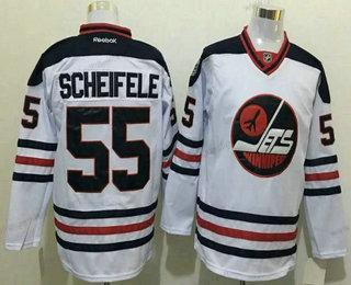 Herren Winnipeg Jets #55 Mark Scheifele 2017 Winter Klassisch Strickerei NHL Reebok Hockey Trikots – Weiß