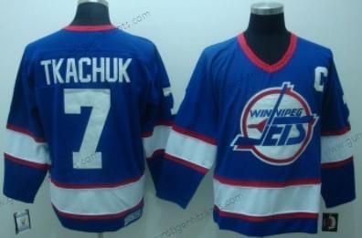 Herren Winnipeg Jets #7 Keith Tkachuk Retro CCM Trikots – Marineblau Blau