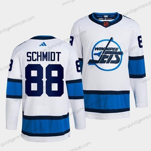 Herren Winnipeg Jets #88 Nate Schmidt 2022 Rückseite Retro Strickerei Trikots – Weiß