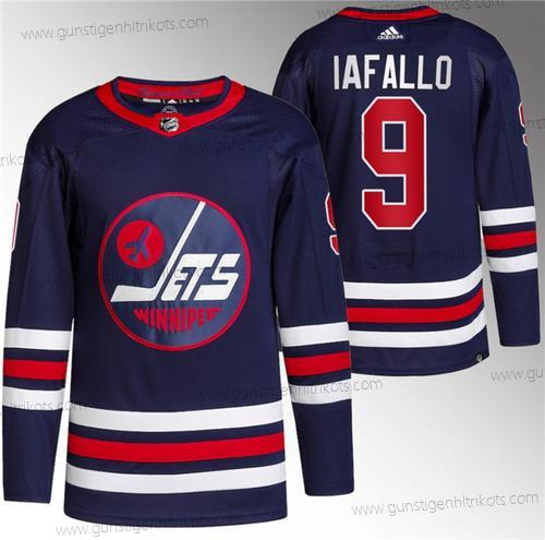 Herren Winnipeg Jets #9 Alex Iafallo 2021-22 Strickerei Trikots – Marineblau