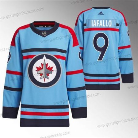 Herren Winnipeg Jets #9 Alex Iafallo Jahrestag Primegreen Strickerei Trikots – Blau