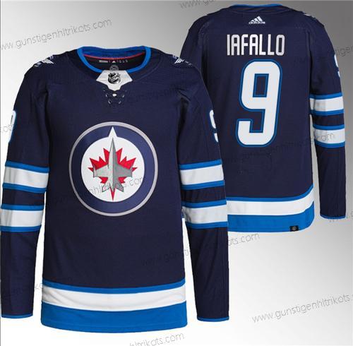 Herren Winnipeg Jets #9 Alex Iafallo Strickerei Trikots – Marineblau