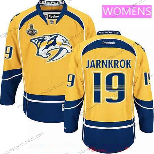 Herren WoNashville Predators #19 Calle Jarnkrok 2017 Stanley Cup Finals Patch Strickerei NHL Reebok Hockey Trikots – Gelb