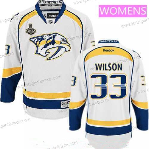 Herren WoNashville Predators #33 Colin Wilson 2017 Stanley Cup Finals Patch Strickerei NHL Reebok Hockey Trikots – Weiß