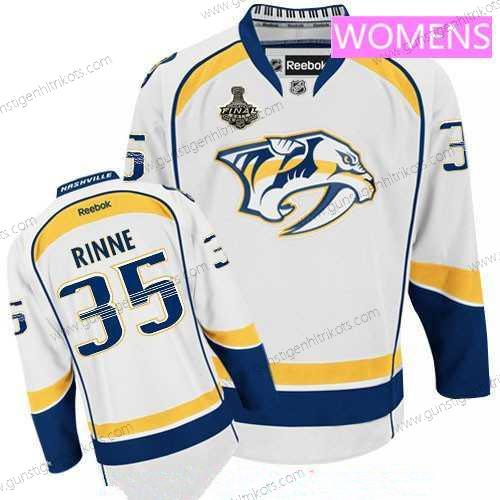 Herren WoNashville Predators #35 Pekka Rinne 2017 Stanley Cup Finals Patch Strickerei NHL Reebok Hockey Trikots – Weiß