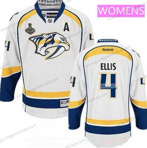 Herren WoNashville Predators #4 Ryan Ellis 2017 Stanley Cup Finals A Patch Strickerei NHL Reebok Hockey Trikots – Weiß