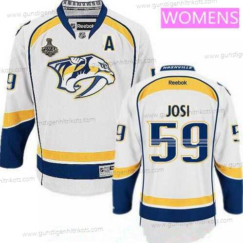 Herren WoNashville Predators #59 Roman Josi 2017 Stanley Cup Finals A Patch Strickerei NHL Reebok Hockey Trikots – Weiß