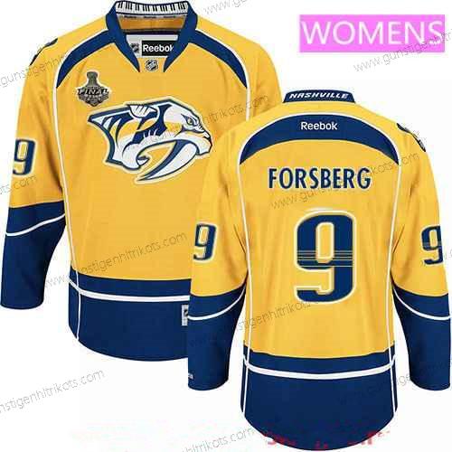 Herren WoNashville Predators #9 Filip Forsberg 2017 Stanley Cup Finals Patch Strickerei NHL Reebok Hockey Trikots – Gelb