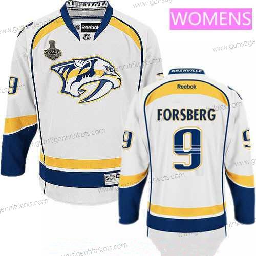 Herren WoNashville Predators #9 Filip Forsberg 2017 Stanley Cup Finals Patch Strickerei NHL Reebok Hockey Trikots – Weiß