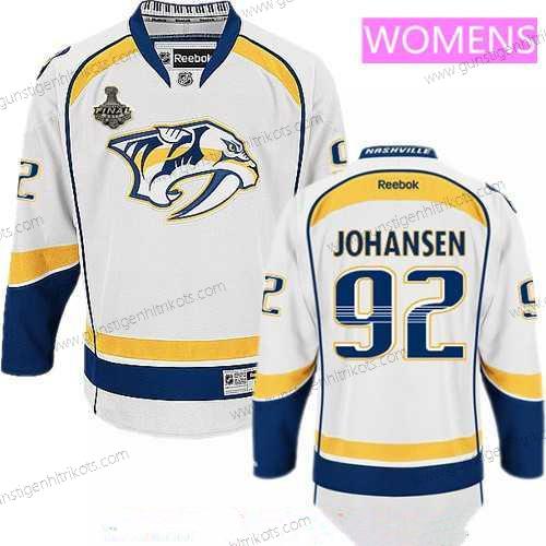 Herren WoNashville Predators #92 Ryan Johansen 2017 Stanley Cup Finals Patch Strickerei NHL Reebok Hockey Trikots – Weiß