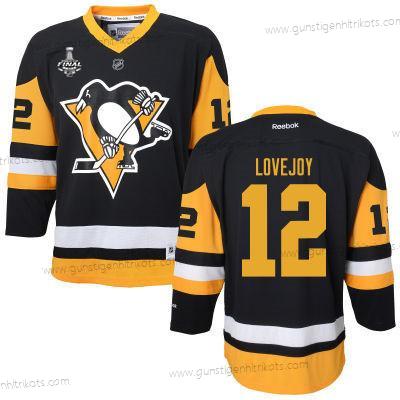 Herren WoPittsburgh Penguins #12 Ben Lovejoy With 2017 Stanley Cup NHL Finals Patch Trikots – Schwarz Gelb