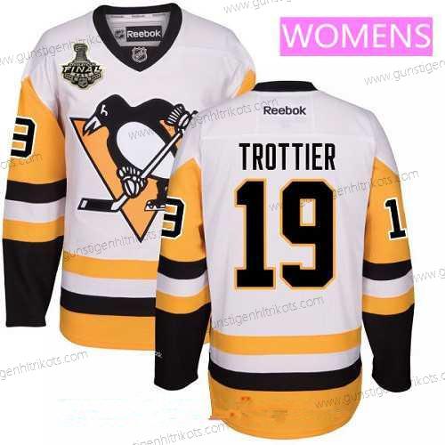 Herren WoPittsburgh Penguins #19 Bryan Trottier Ausweichtrikot 2017 Stanley Cup Finals Patch Strickerei NHL Reebok Hockey Trikots – Weiß