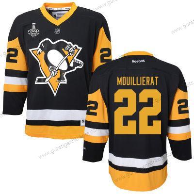 Herren WoPittsburgh Penguins #22 Kael Mouillierat With 2017 Stanley Cup NHL Finals Patch Trikots – Schwarz Gelb