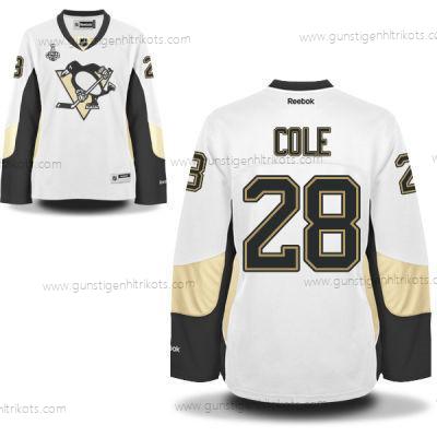 Herren WoPittsburgh Penguins #28 Ian Cole Road 2017 Stanley Cup NHL Finals Patch Trikots – Weiß