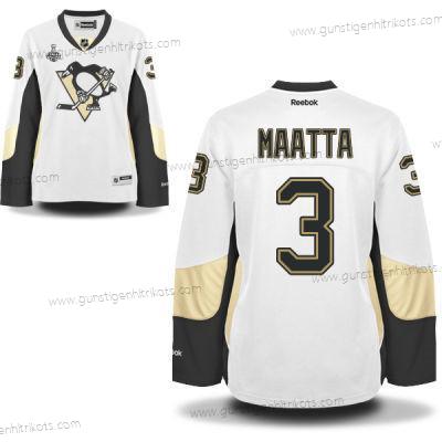 Herren WoPittsburgh Penguins #3 Olli Maatta Road 2017 Stanley Cup NHL Finals Patch Trikots – Weiß